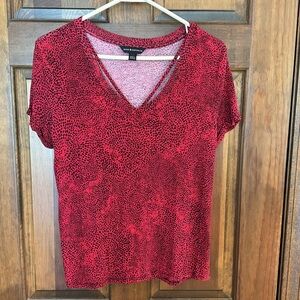 Red & Black Animal Print Top, XS